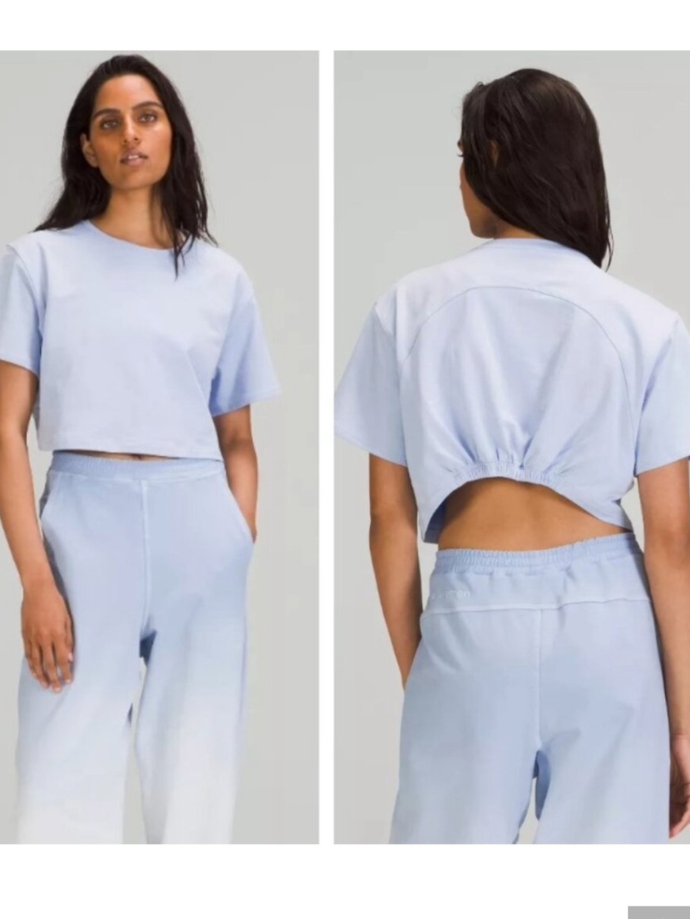 Lululemon LA Gathered Back Cropped T-Shirt Size 12